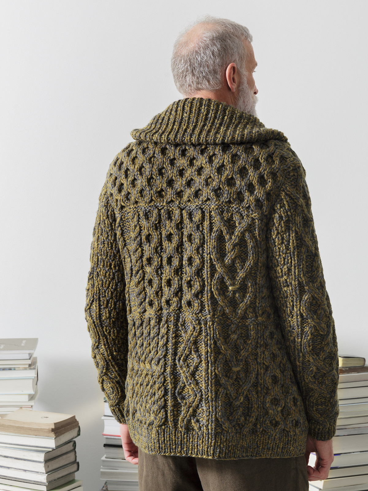 Patchwork mohair cardigan hot sale