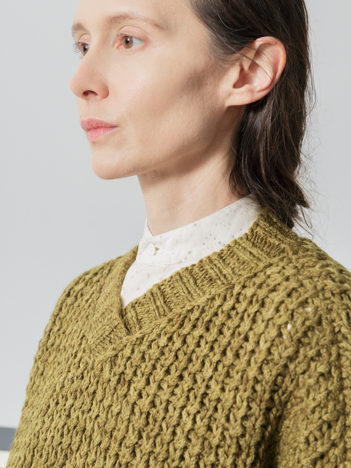 Open-knit v-neck sweater Image