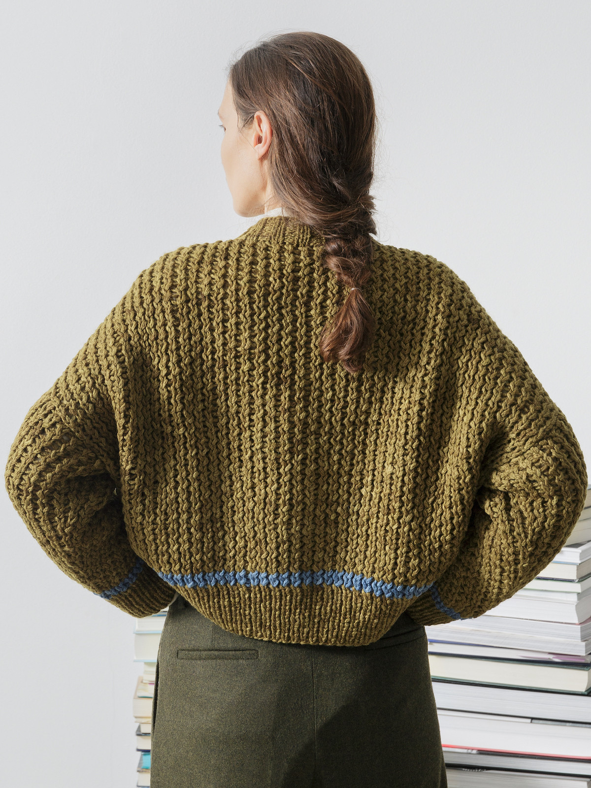 Open-knit v-neck sweater Image