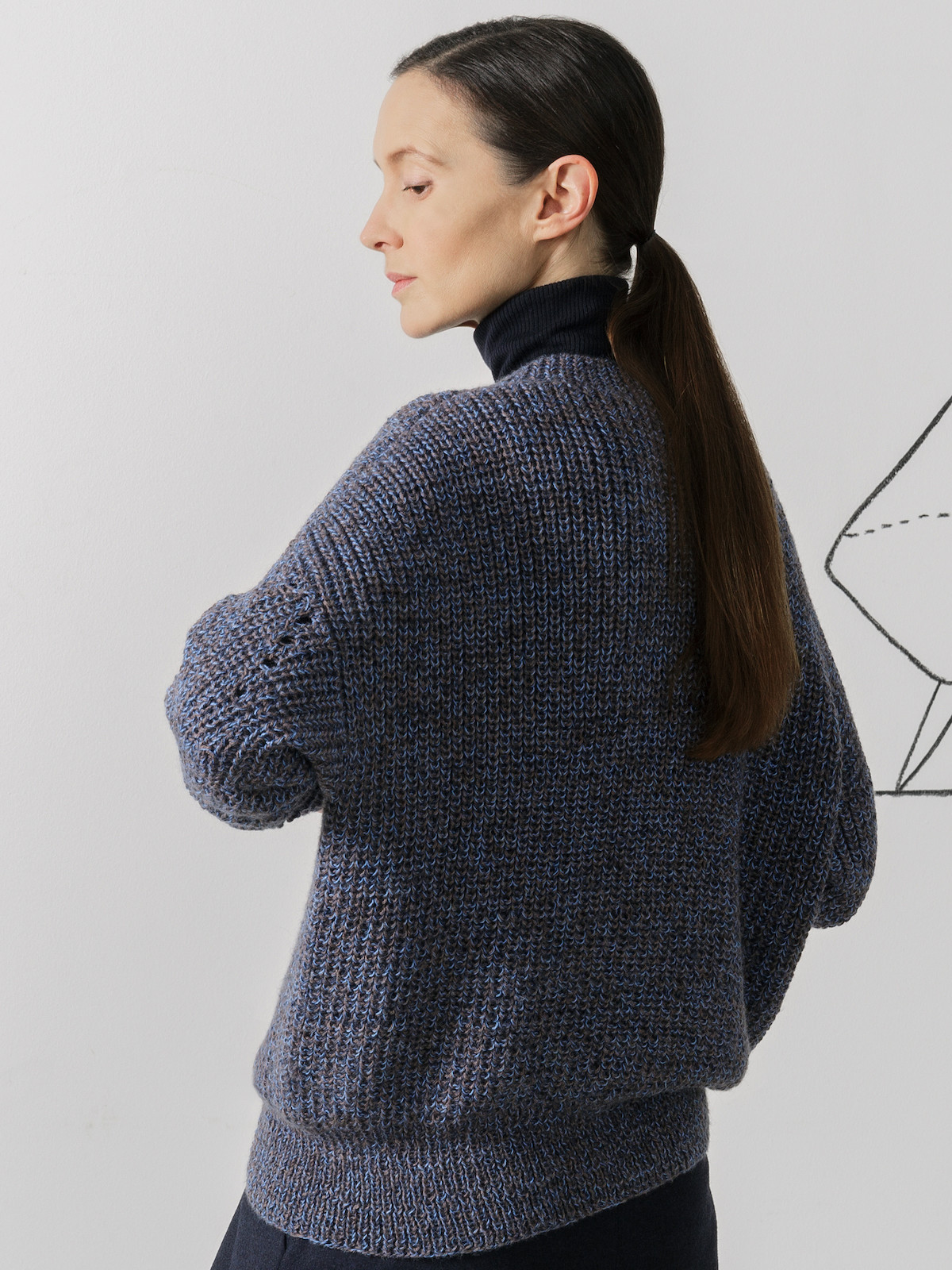 V neck fisherman sweater new arrivals