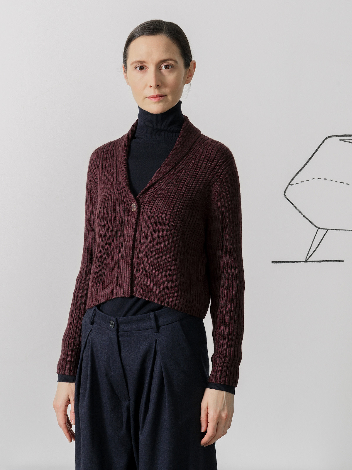 Shawl lapel cardigan Image