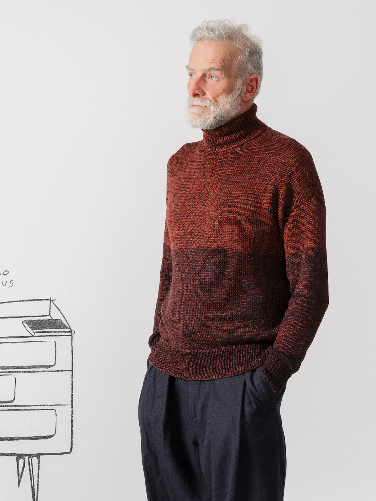 Roll-neck blocks sweater