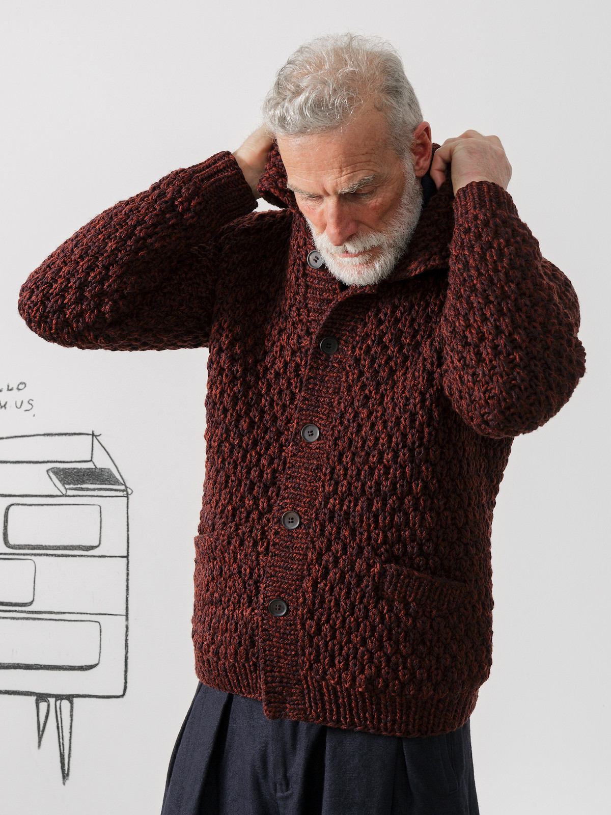 Collar fisherman cardigan Image