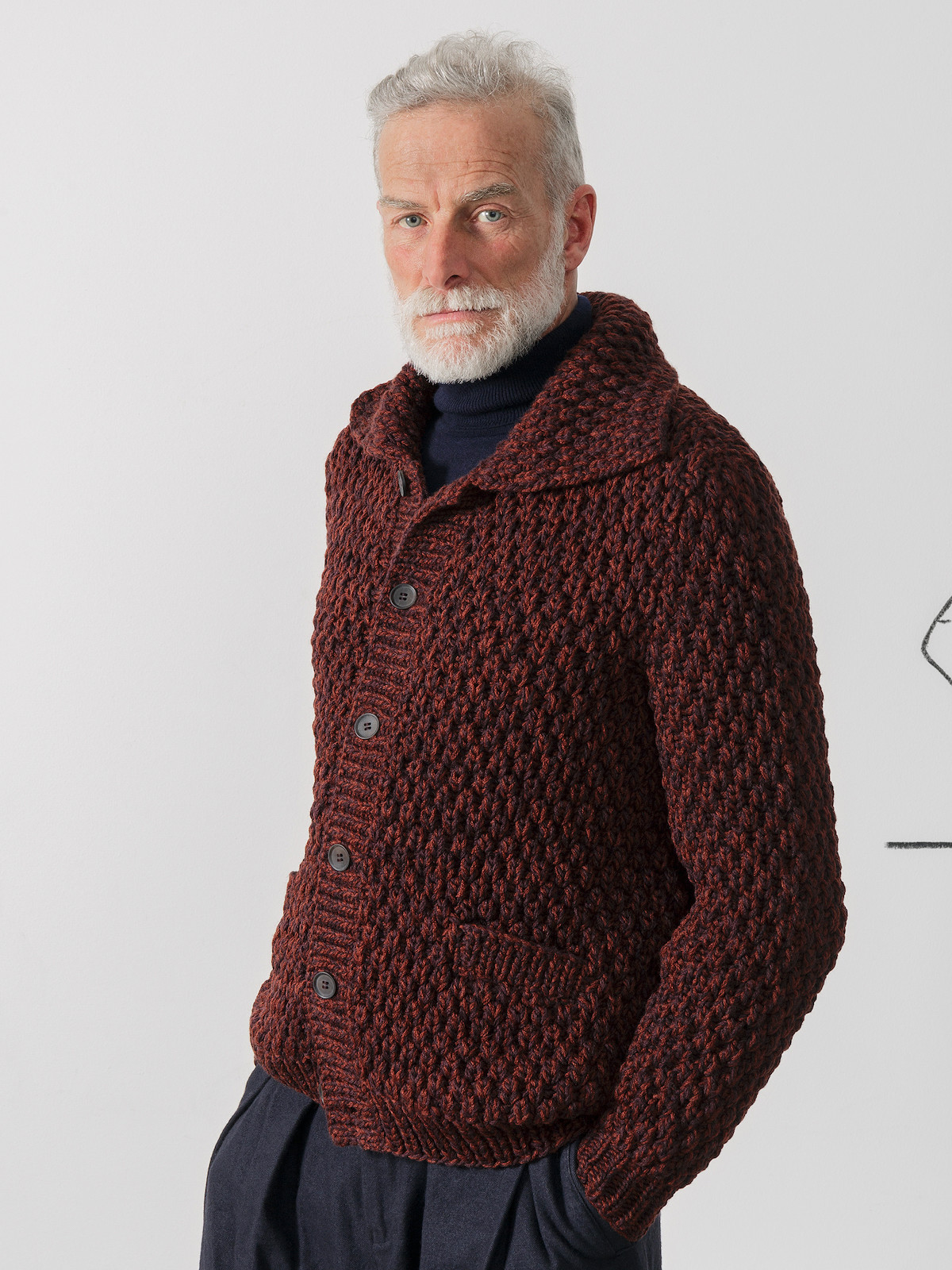 Collar fisherman cardigan Image