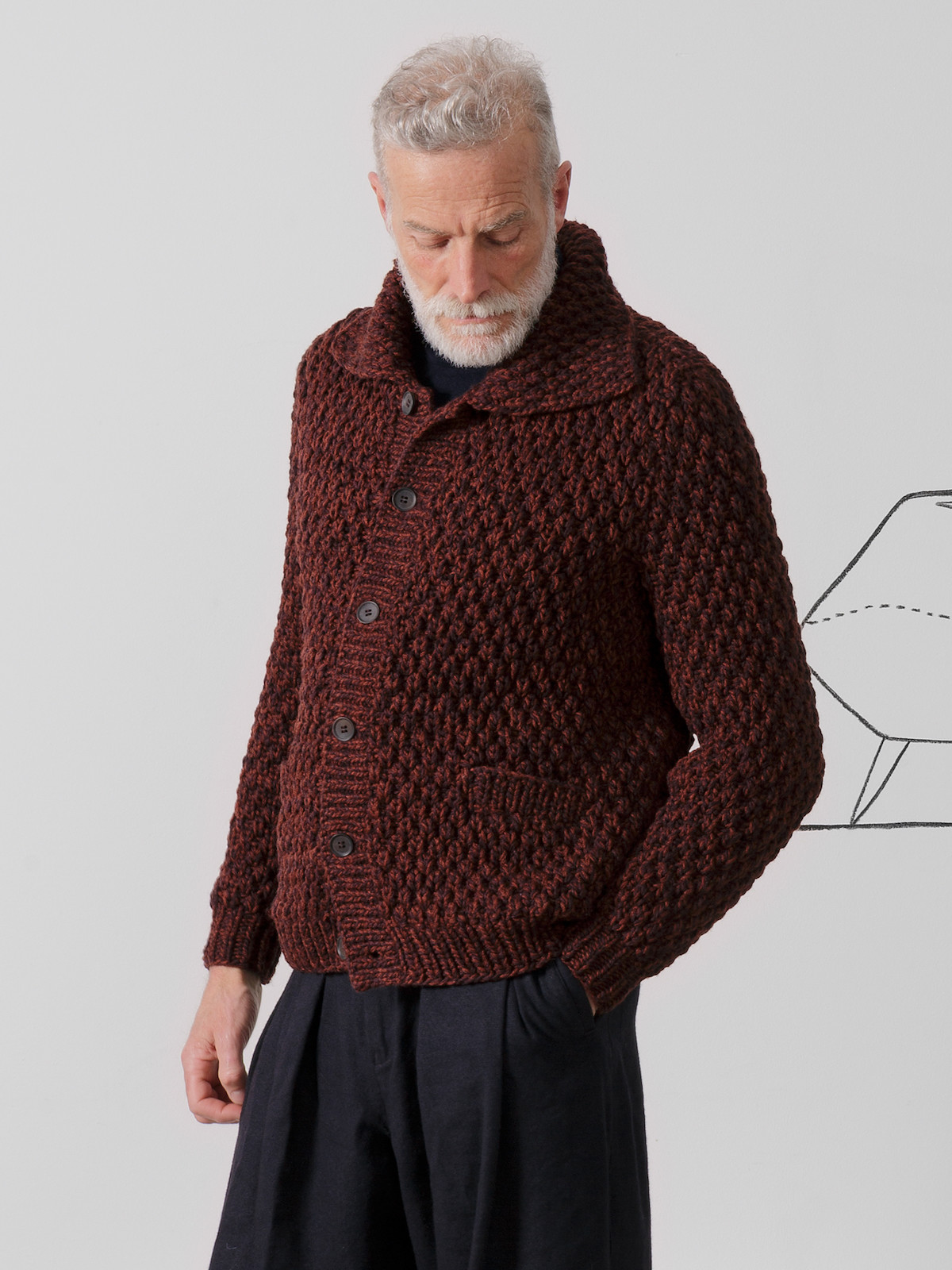 Collar fisherman cardigan Image