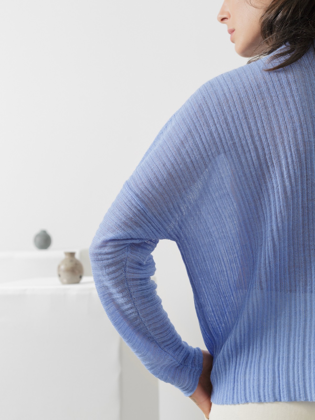 Sheer pleated sweater Image