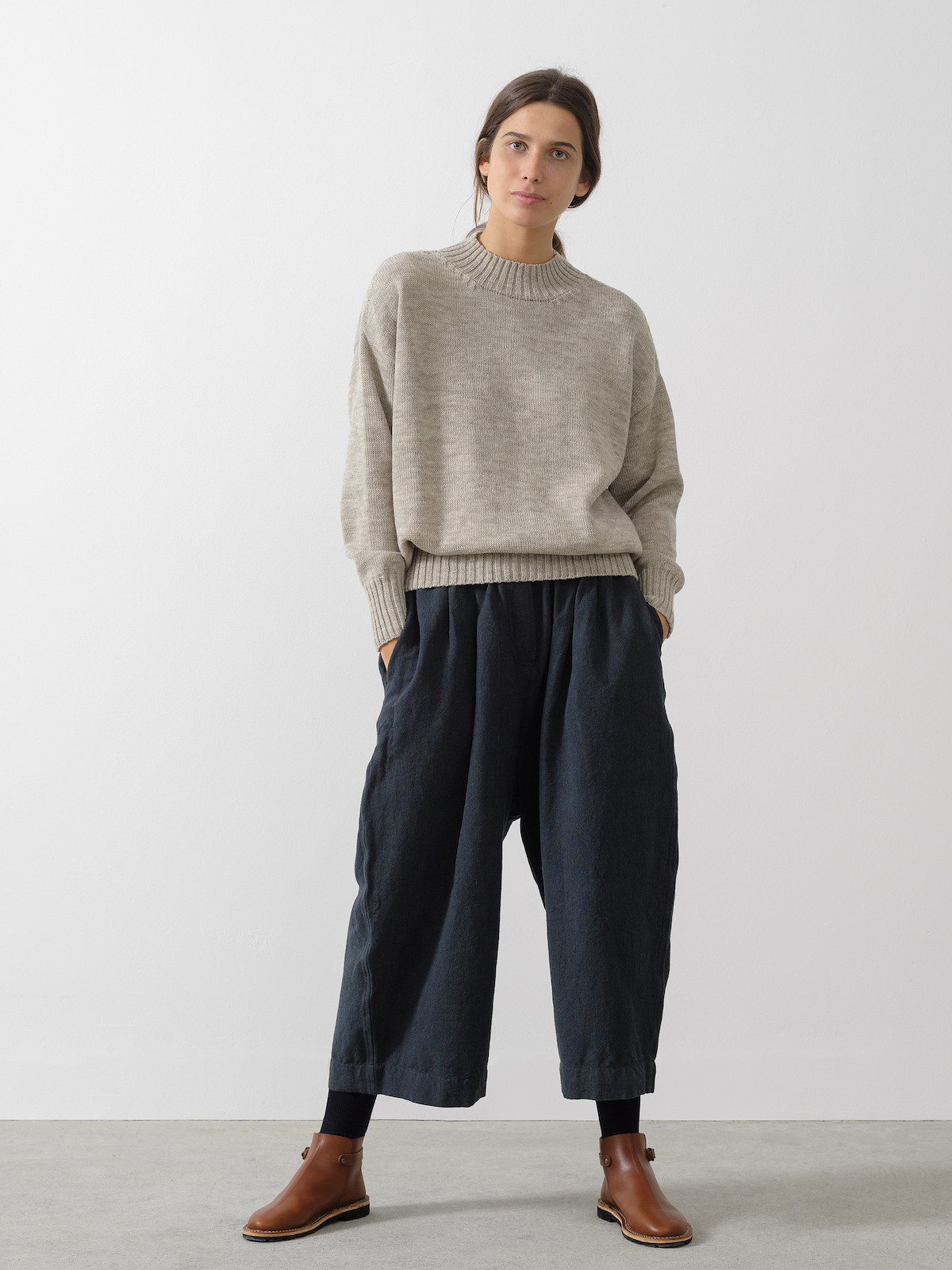 Ink wool cotton maxi trousers II Image Ink wool cotton maxi trousers II Image