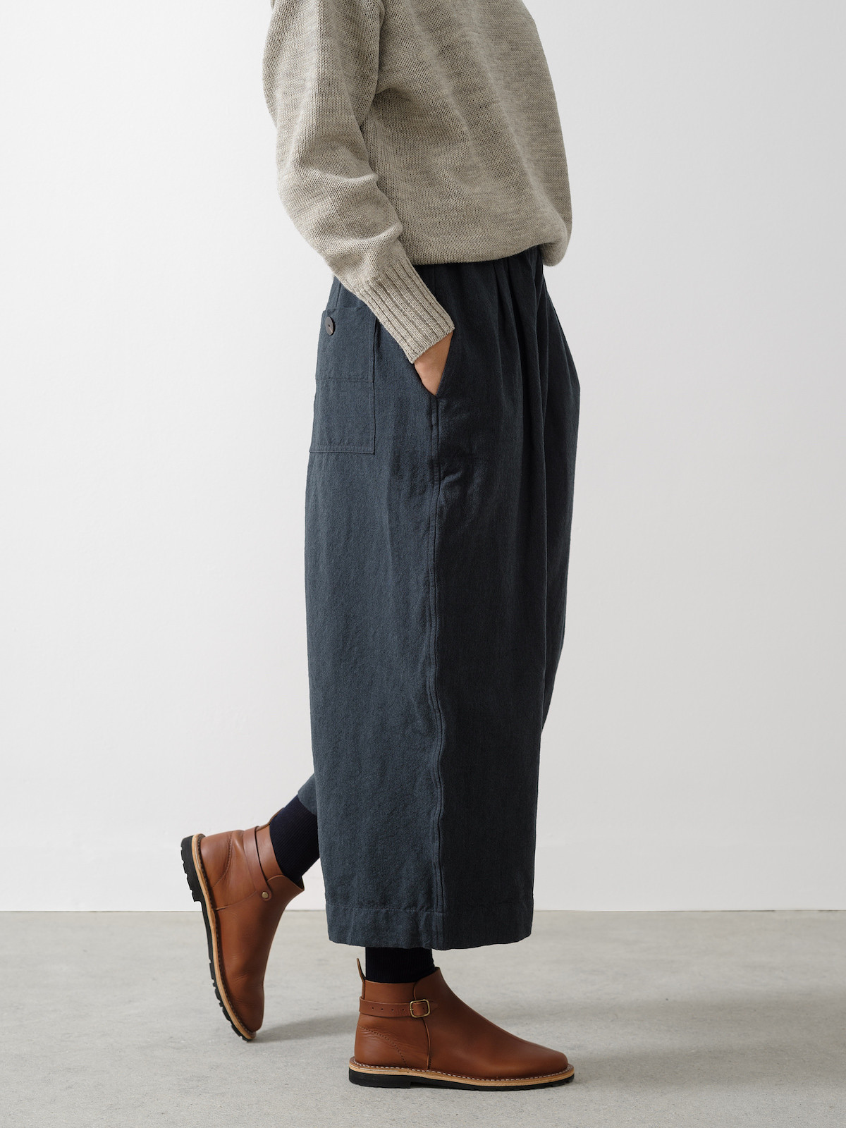 Ink wool cotton maxi trousers II Image Ink wool cotton maxi trousers II Image