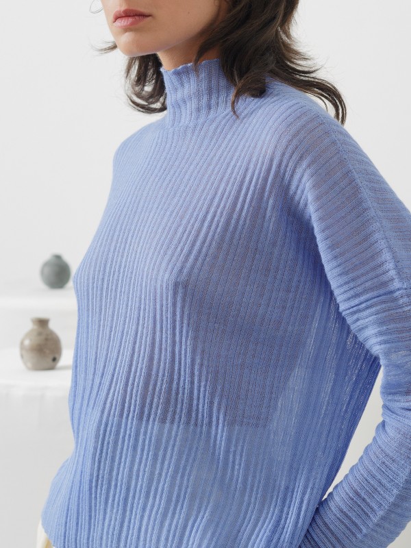 Sheer pleated sweater KNITBRARY