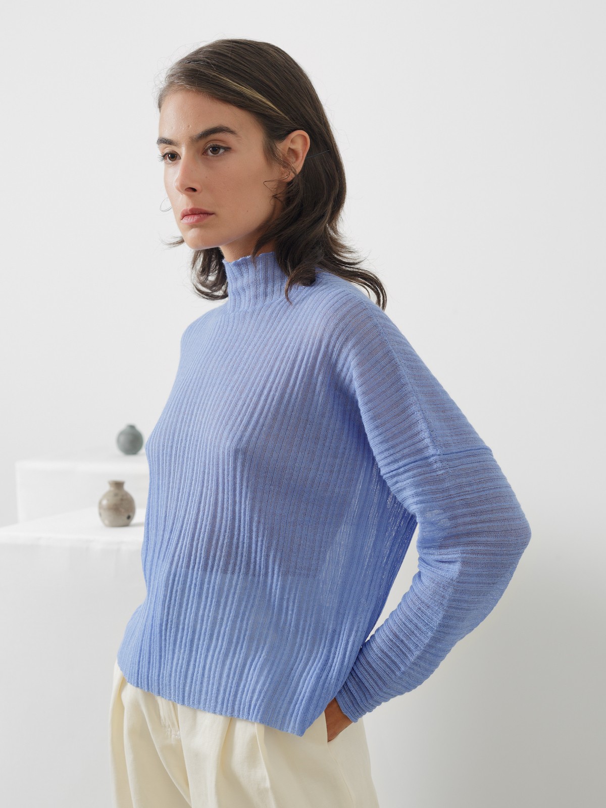 Sheer pleated sweater Image