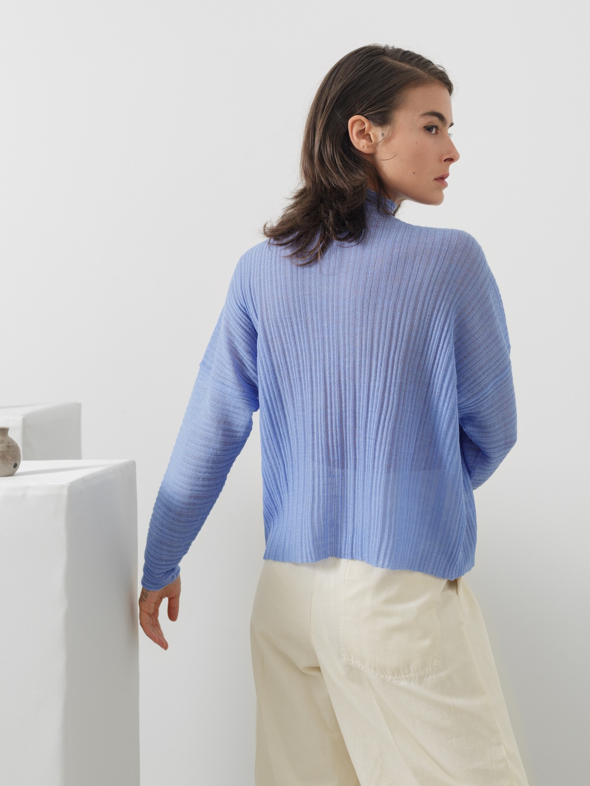 Sheer pleated sweater Image