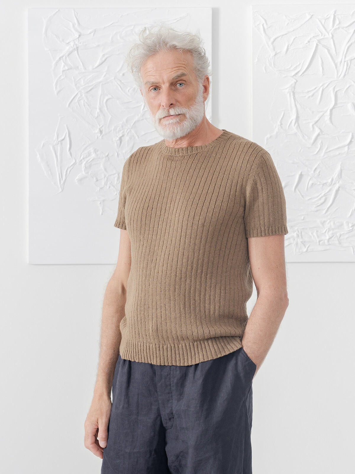 Linen ribbed t-shirt Image