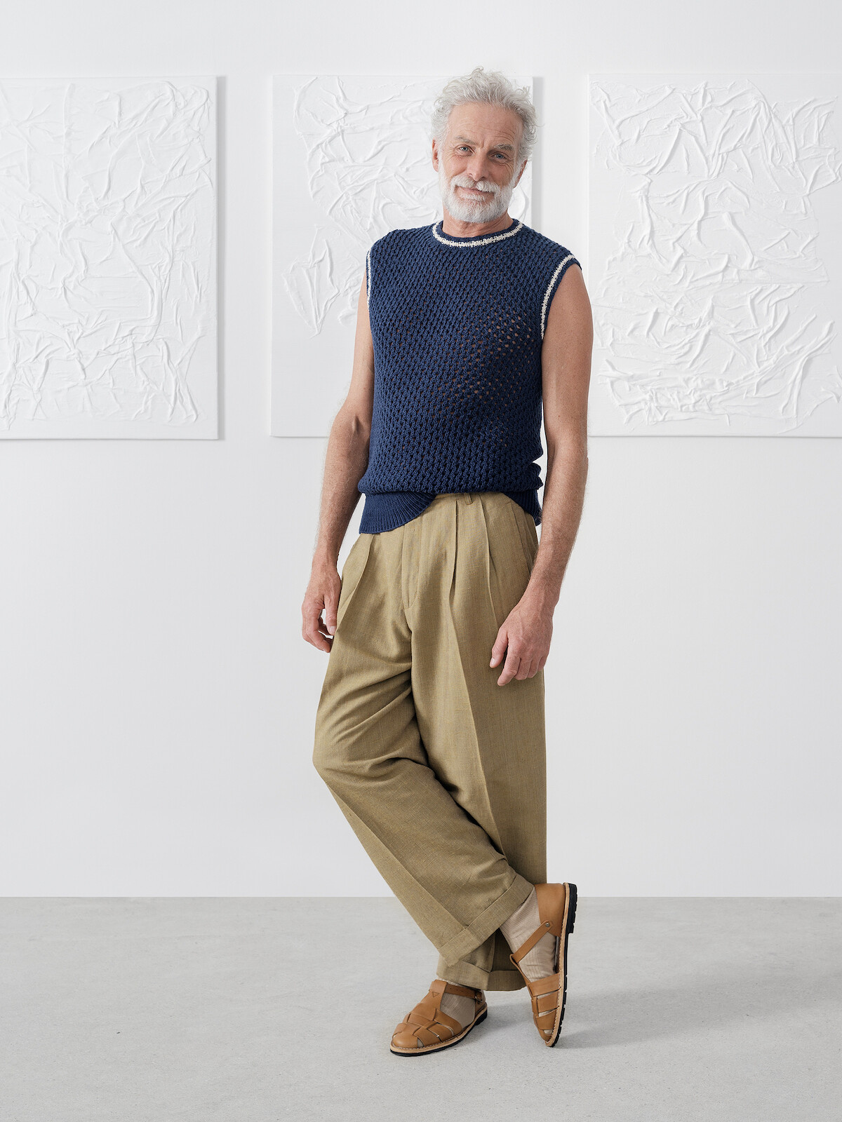 Open knit vest Image