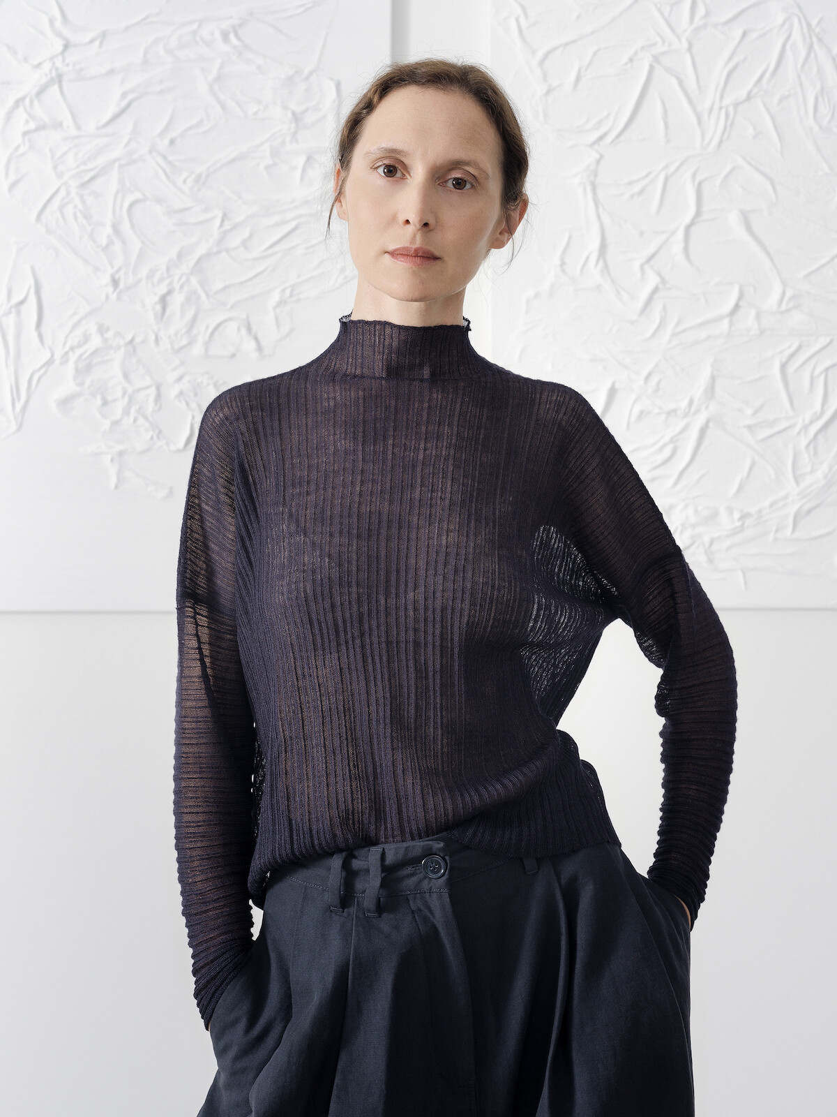 Sheer pleated sweater Image