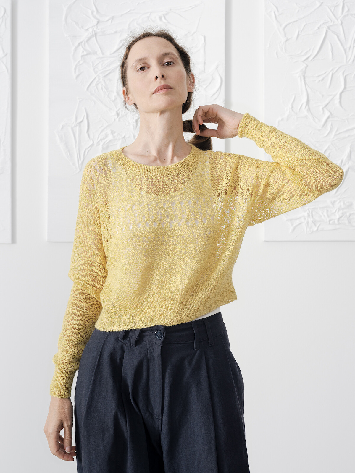 Lacy yoke sweater Image Lacy yoke sweater Image