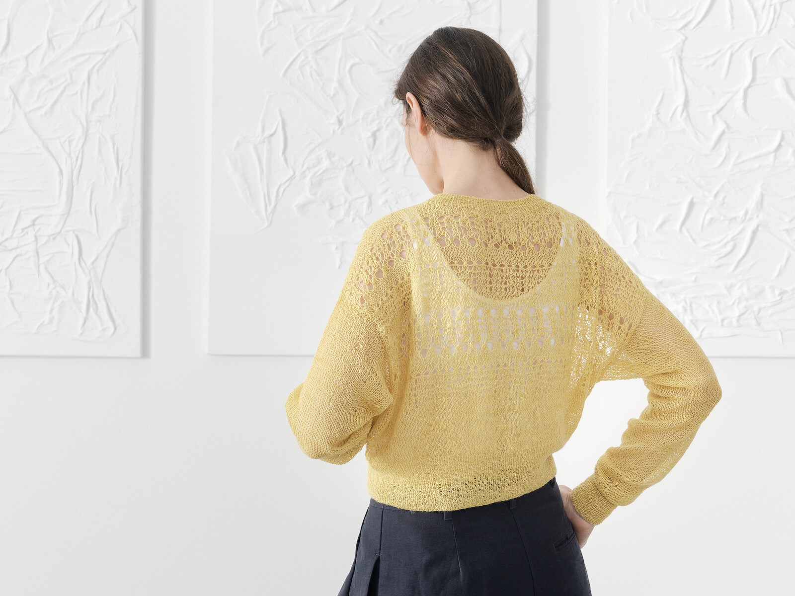 Lacy yoke sweater Image Lacy yoke sweater Image