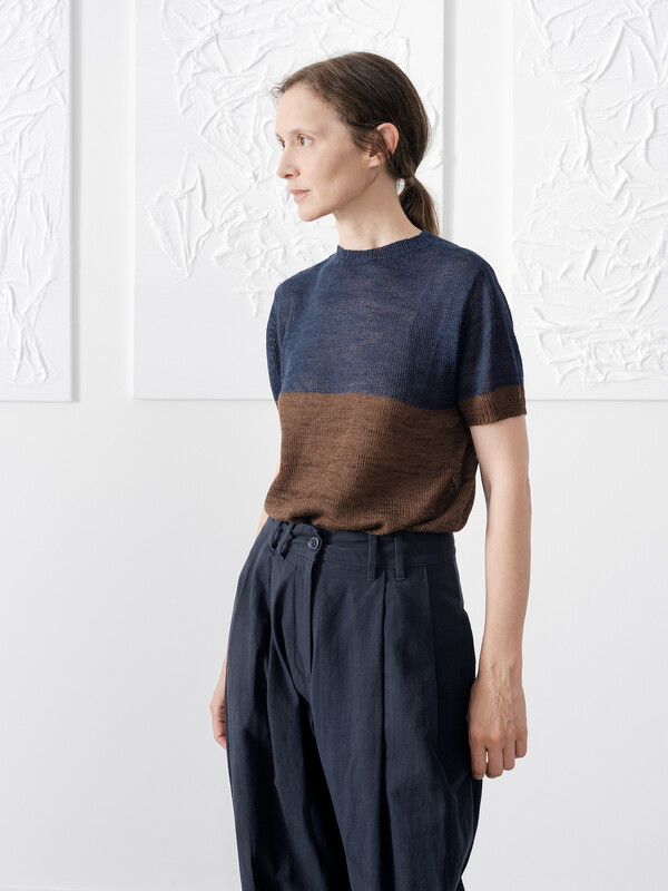 Block color t-shirt | KNITBRARY