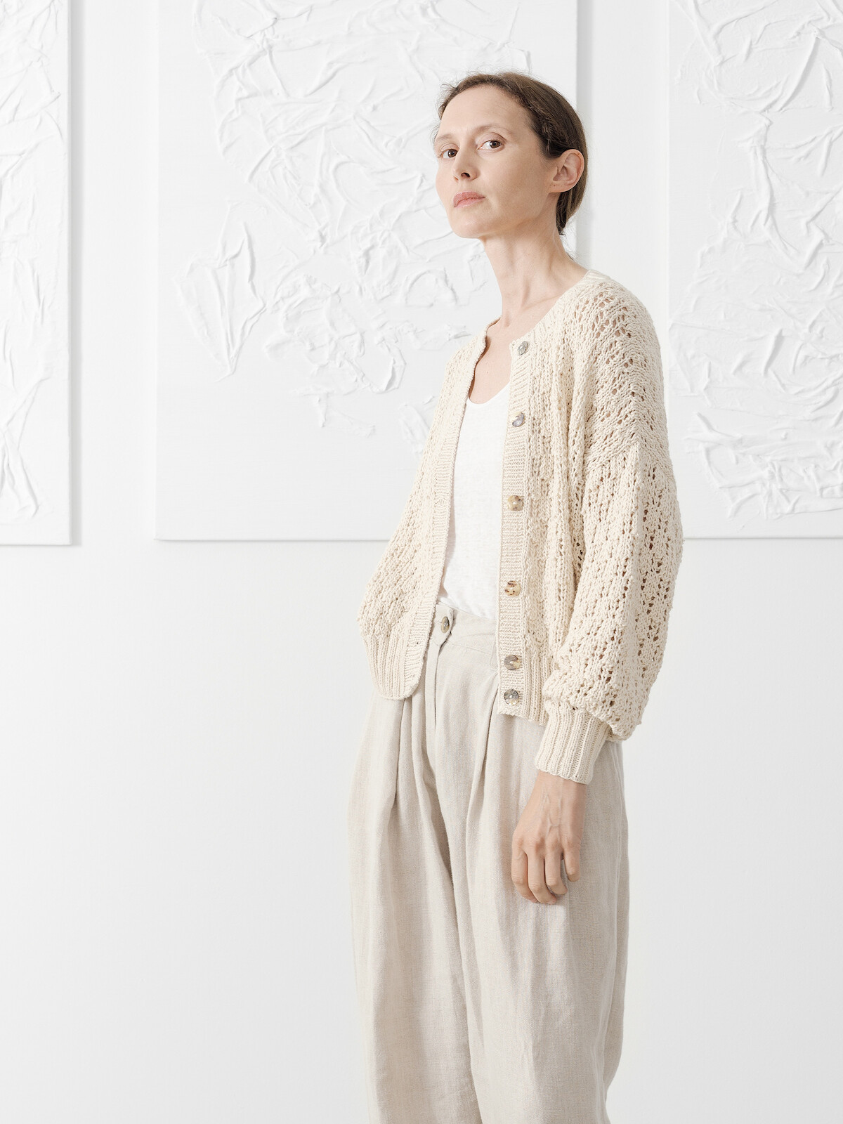 Open knit cardigan