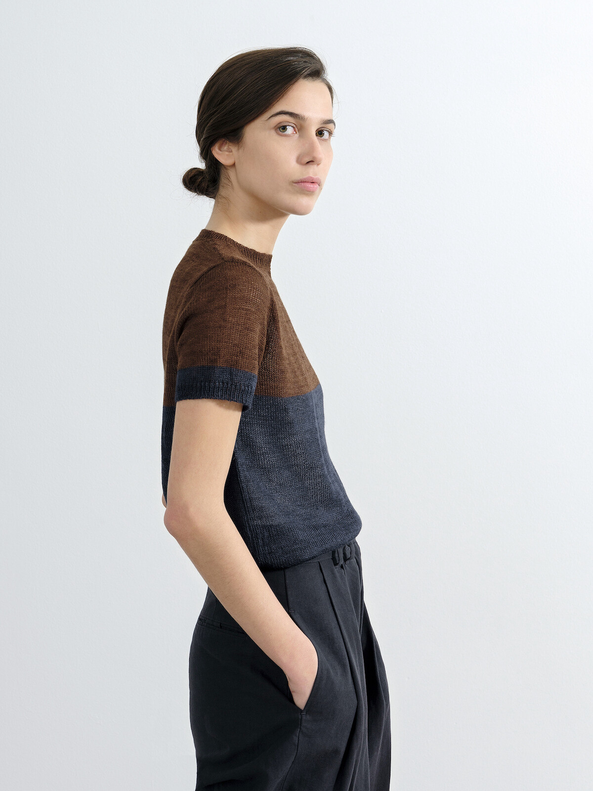 Block color t-shirt | KNITBRARY