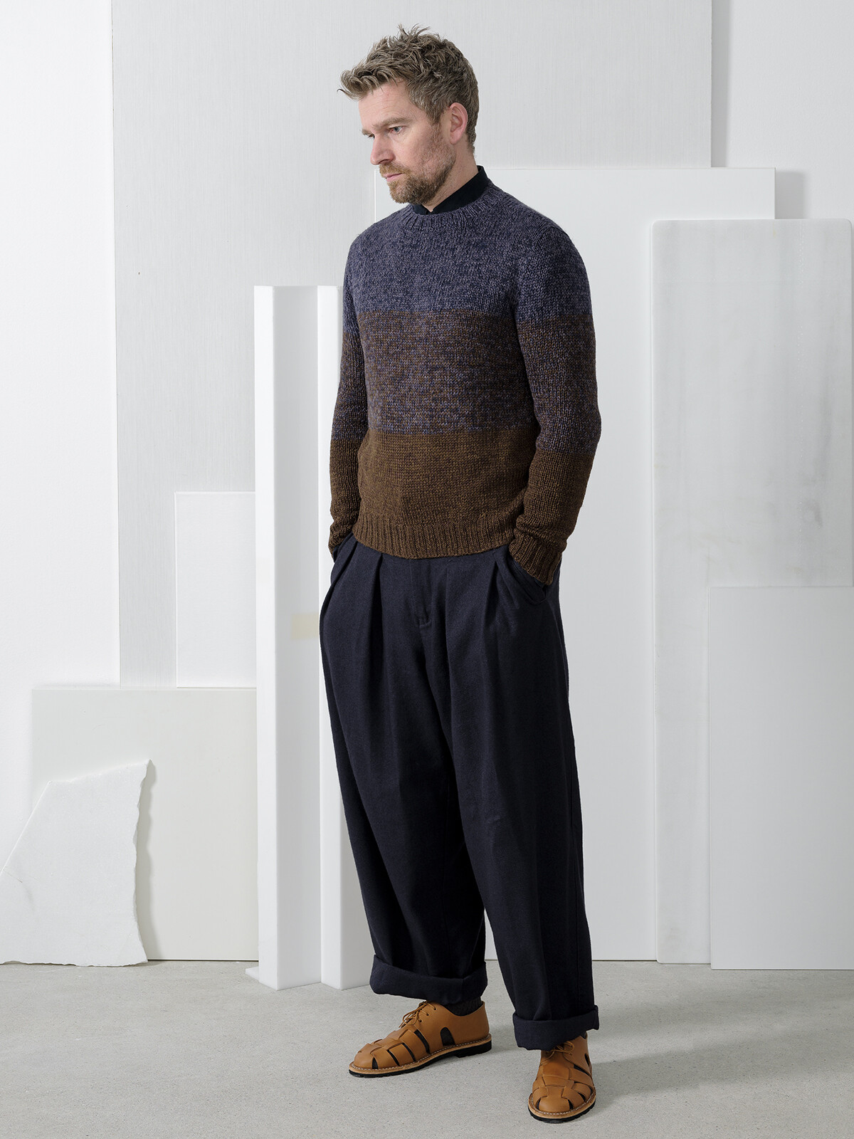 Crew-neck striped sweater Image Crew-neck striped sweater Image