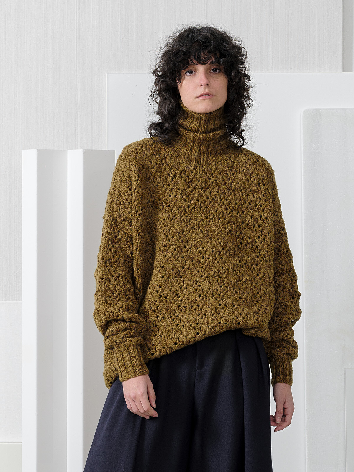 High-neck lacy sweater Image High-neck lacy sweater Image