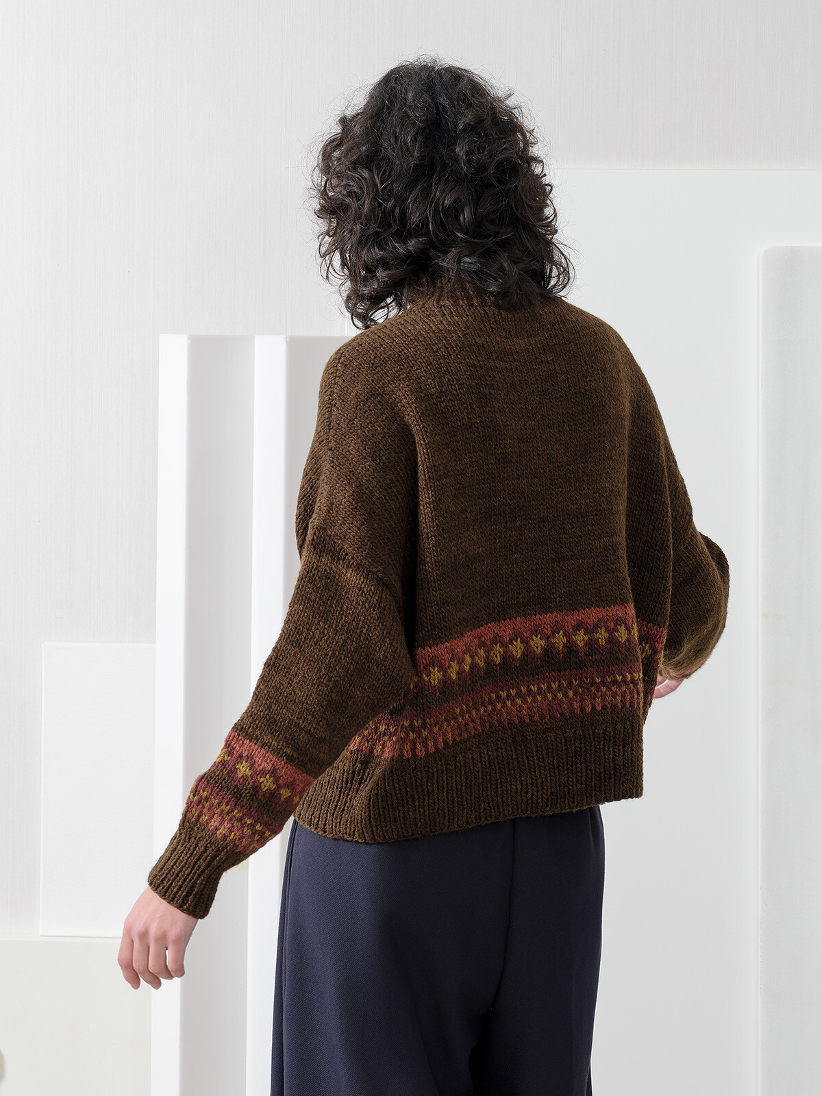 Funnel jacquard sweater Image