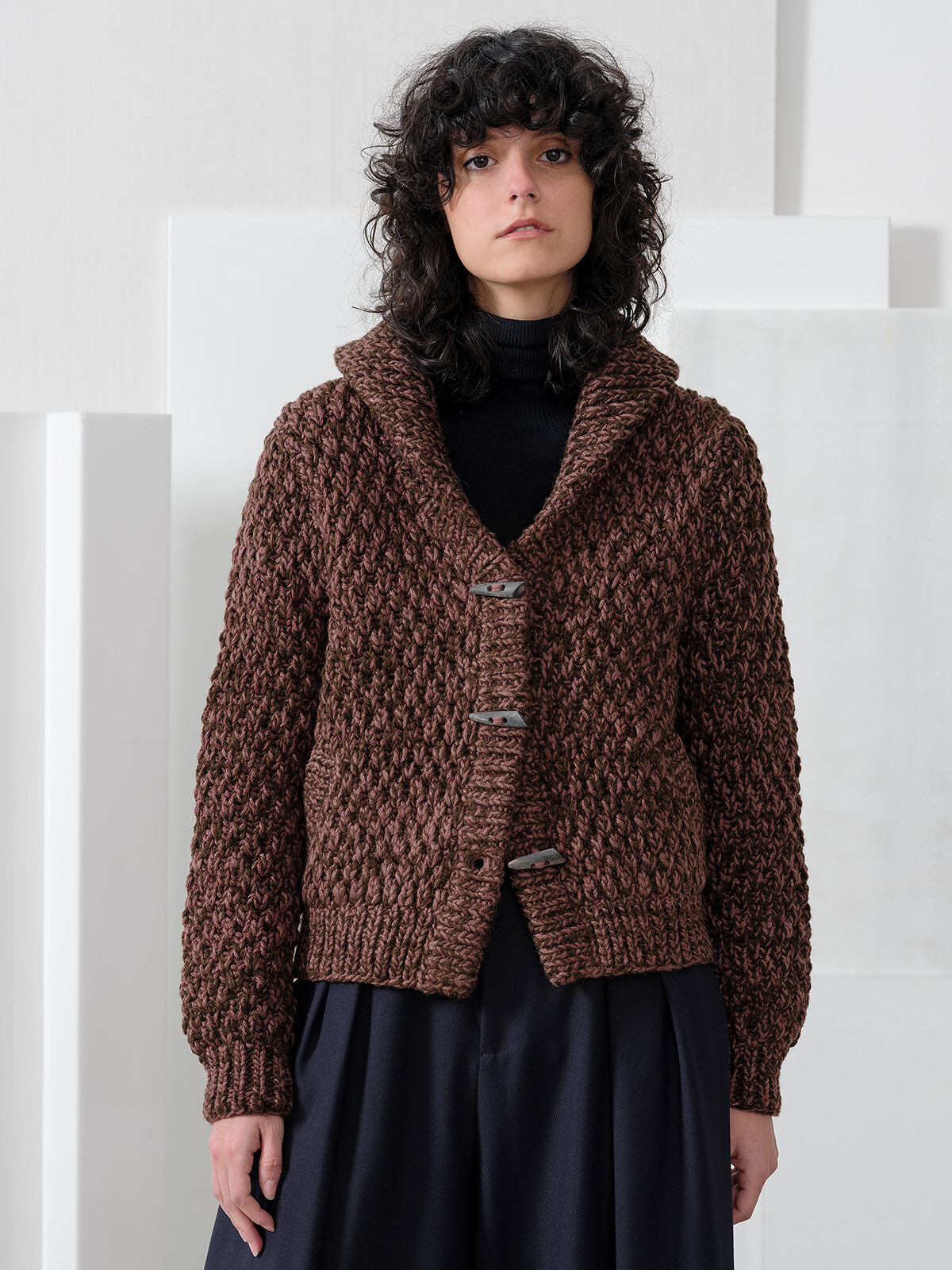 Shawl collar bomber cardigan Image