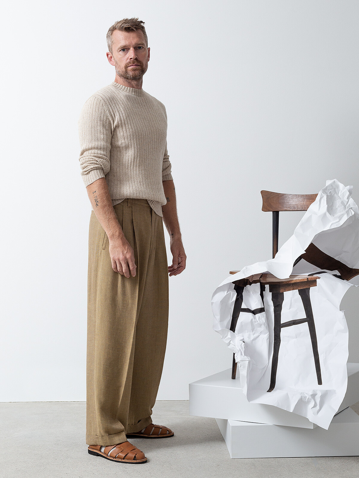 Ribbed linen sweater Image
