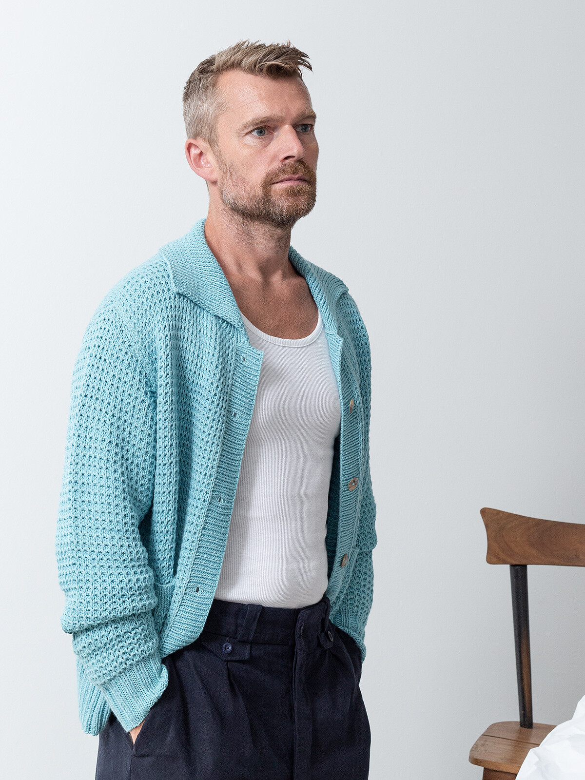 Waffle cardigan Image Waffle cardigan Image