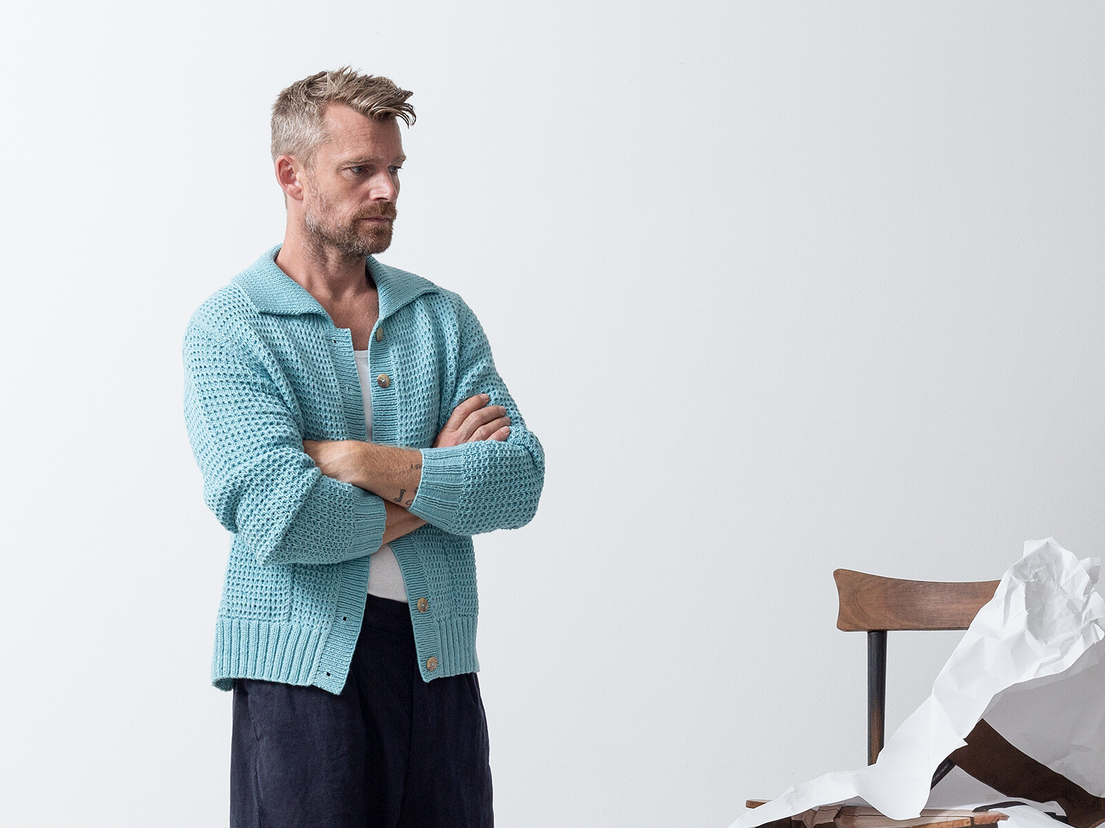 Waffle cardigan Image Waffle cardigan Image