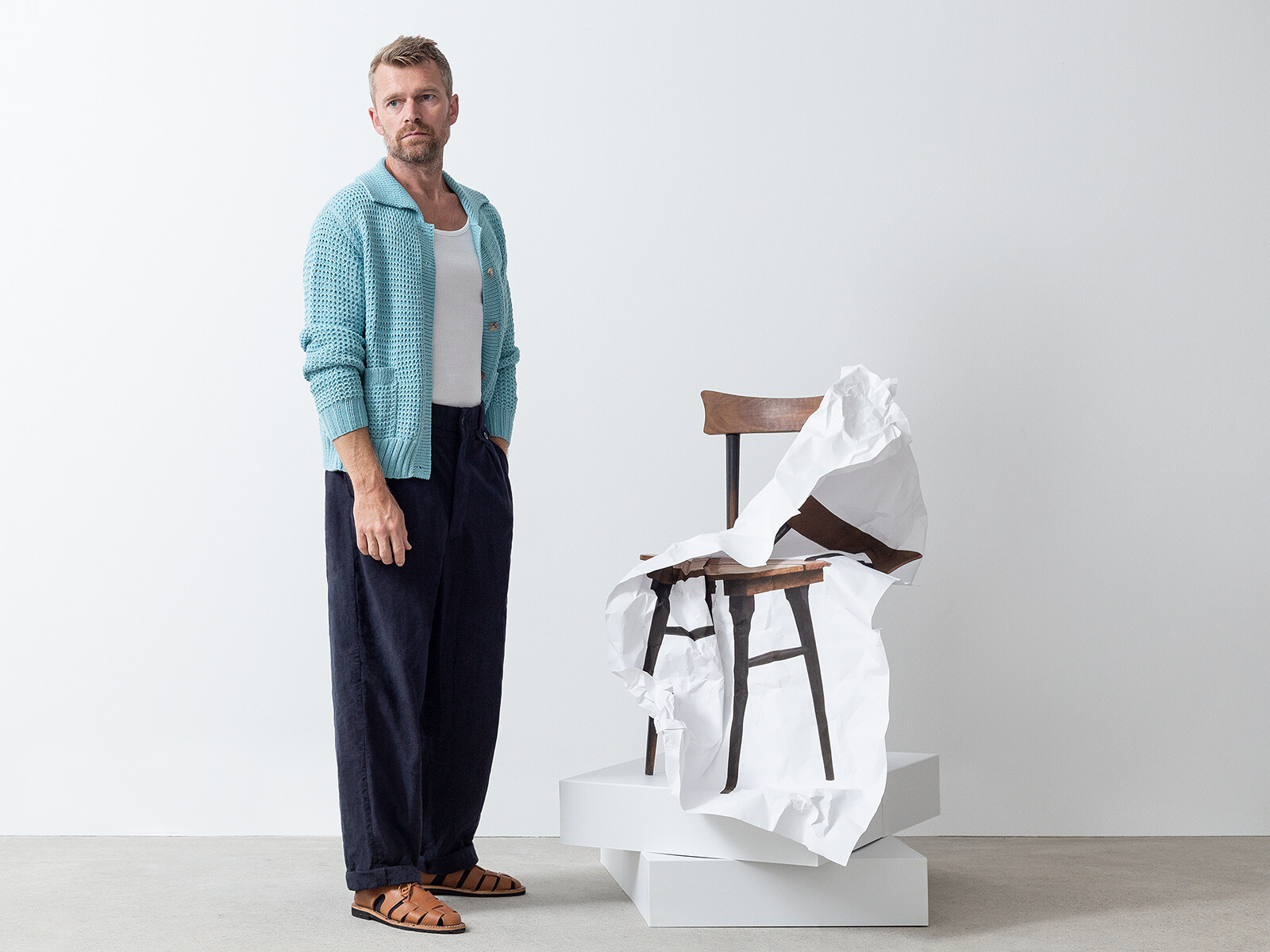 Waffle cardigan Image Waffle cardigan Image