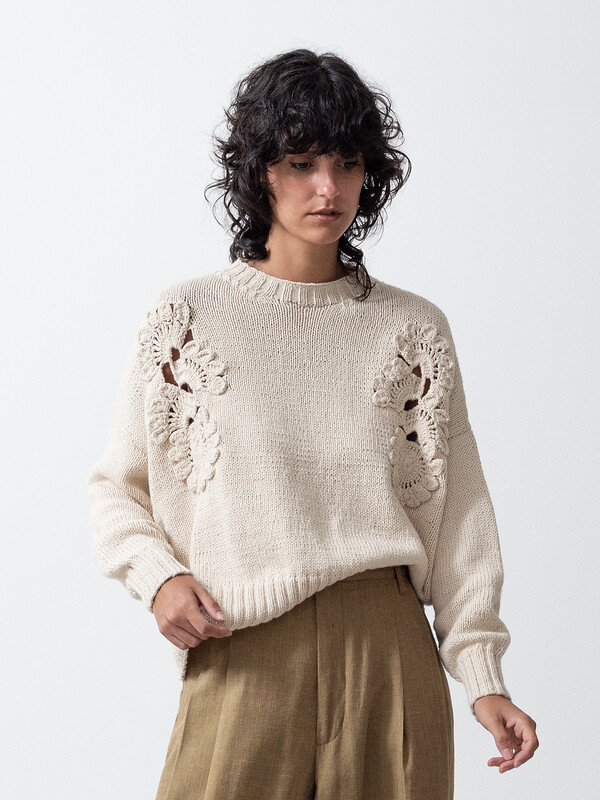 Mending crochet sweater KNITBRARY