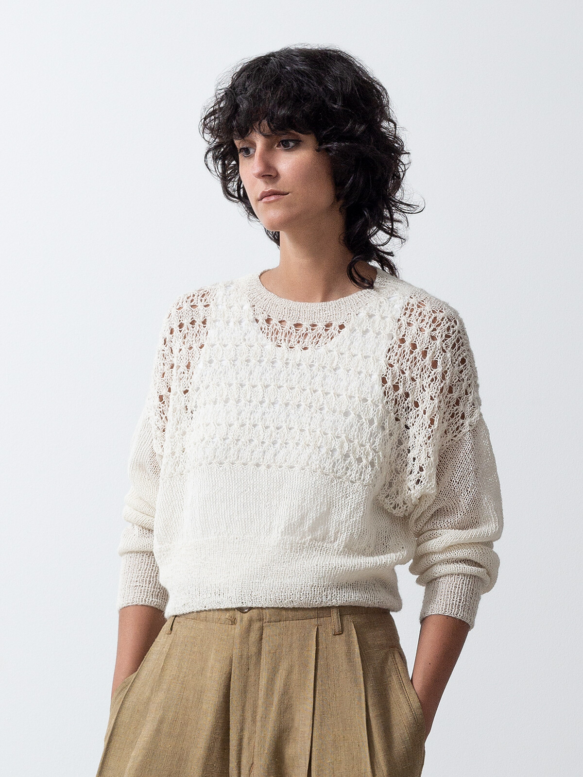 Lacy yoke sweater Image