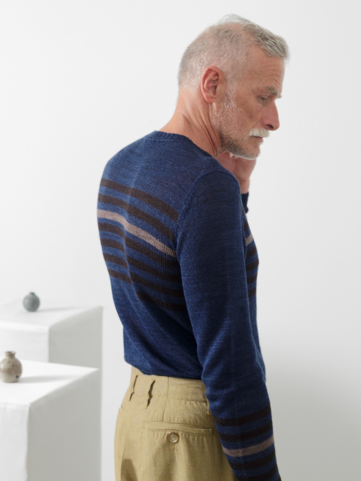 Striped crew-neck sweater Image