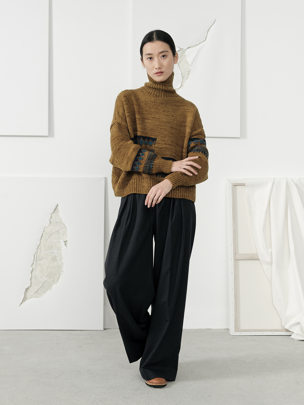 Funnel jacquard sweater Image Funnel jacquard sweater Image