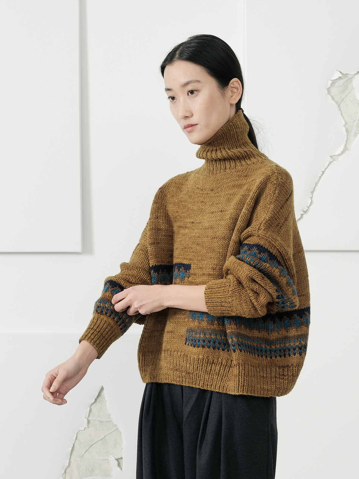 Funnel jacquard sweater Image Funnel jacquard sweater Image