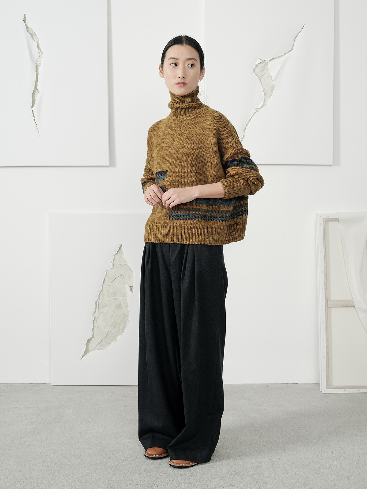 Funnel jacquard sweater Image Funnel jacquard sweater Image