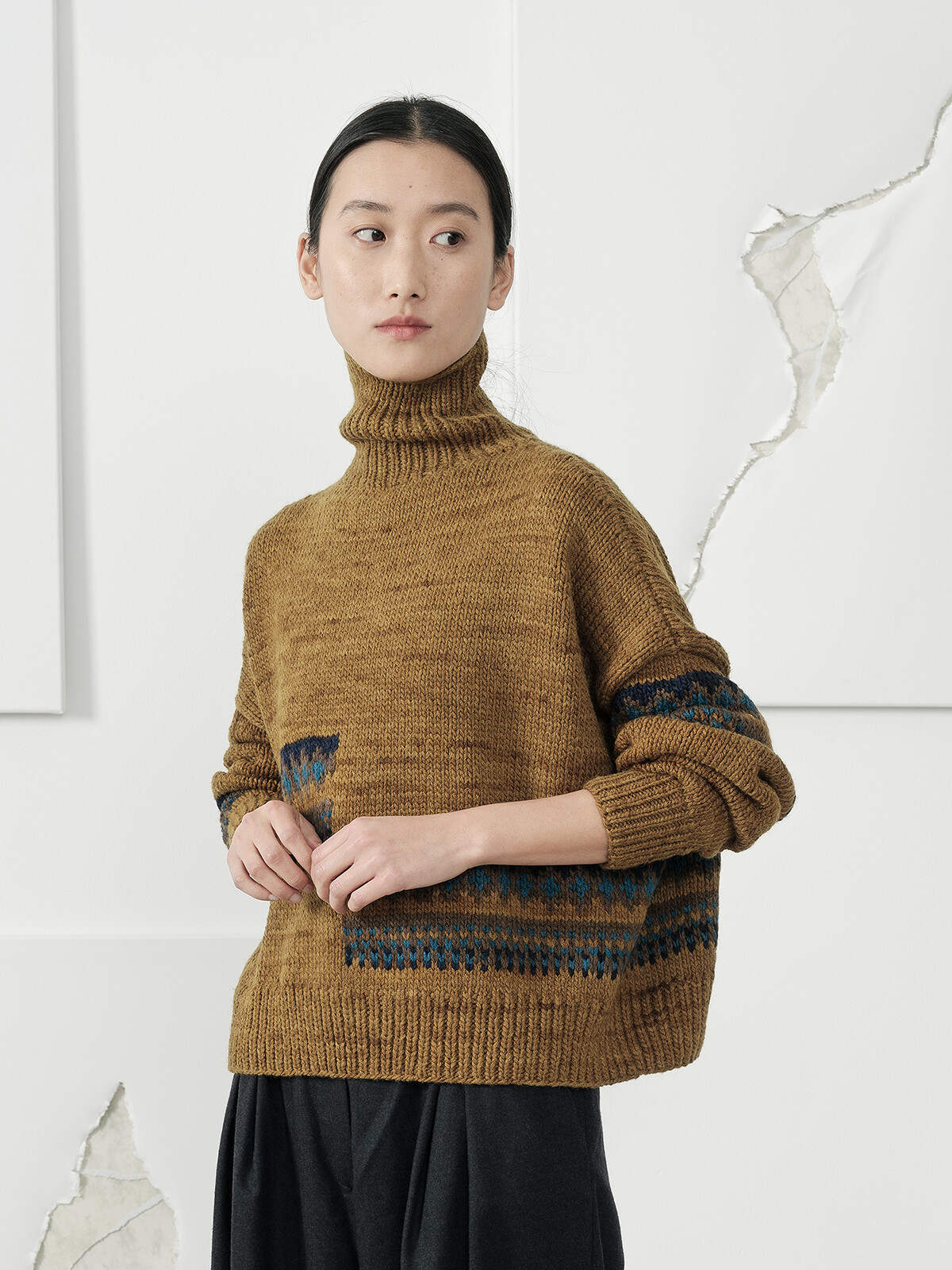 Funnel jacquard sweater Image Funnel jacquard sweater Image