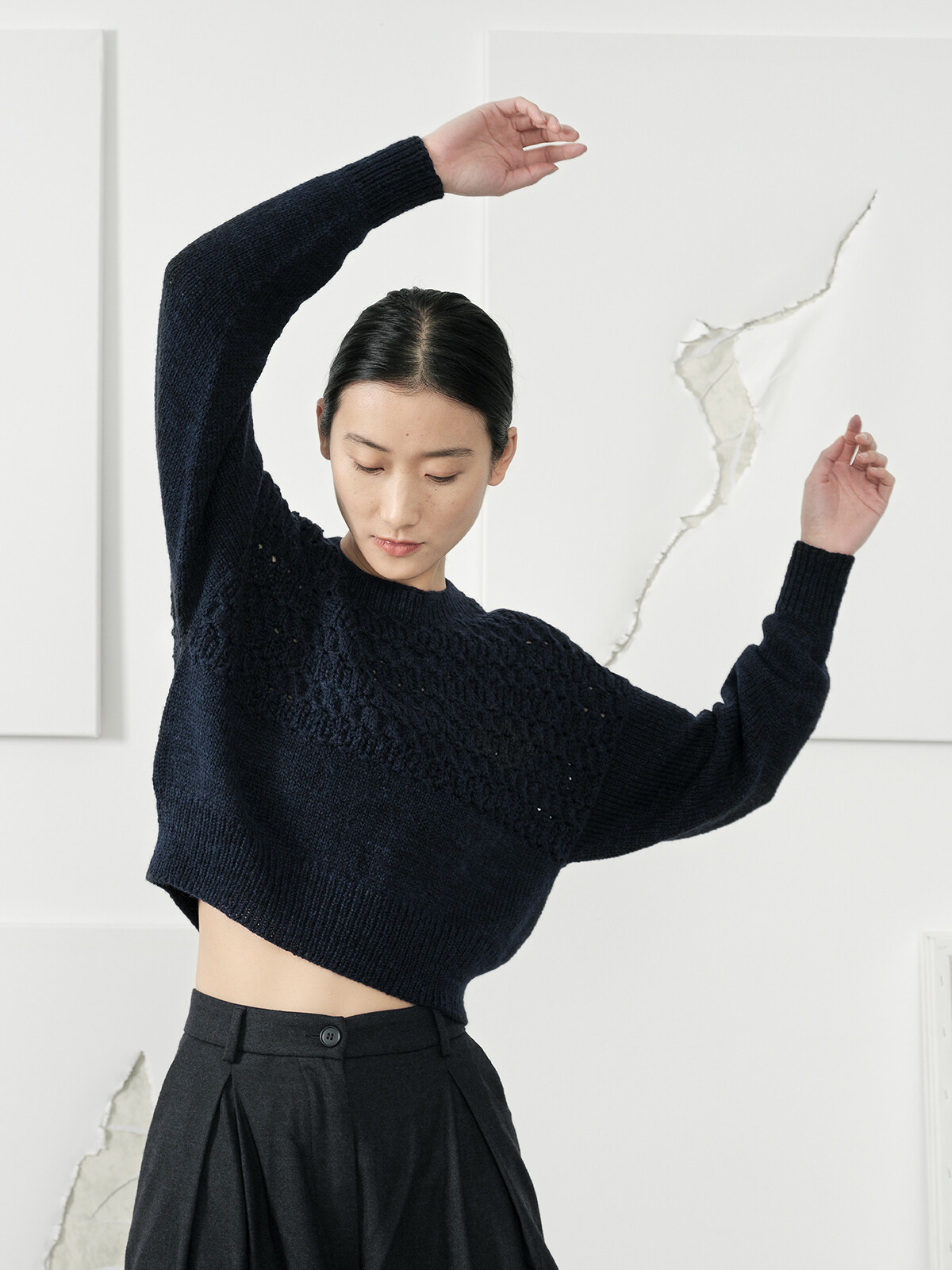 Lacy yoke sweater Image Lacy yoke sweater Image