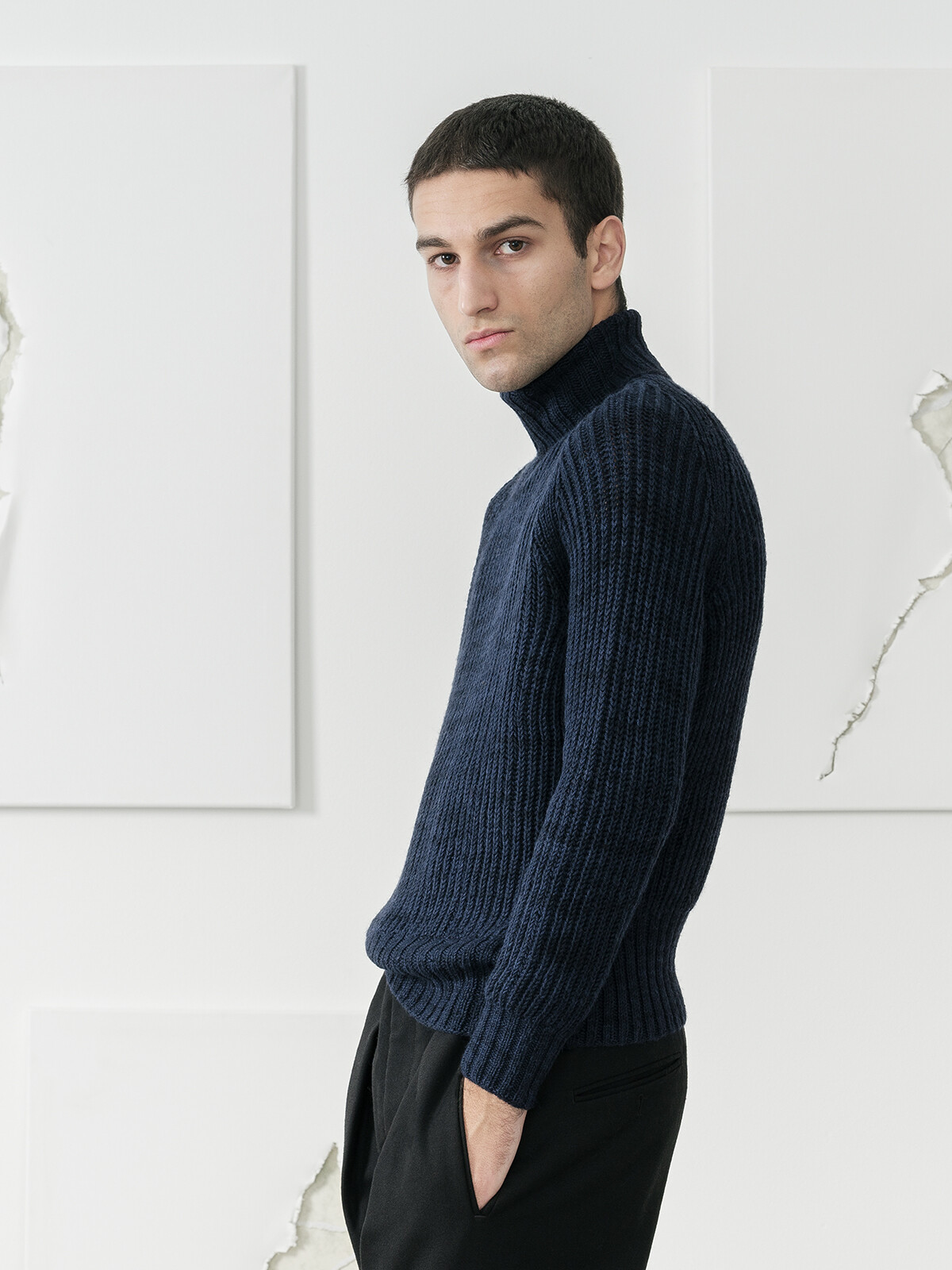 High-neck fisherman sweater Image High-neck fisherman sweater Image