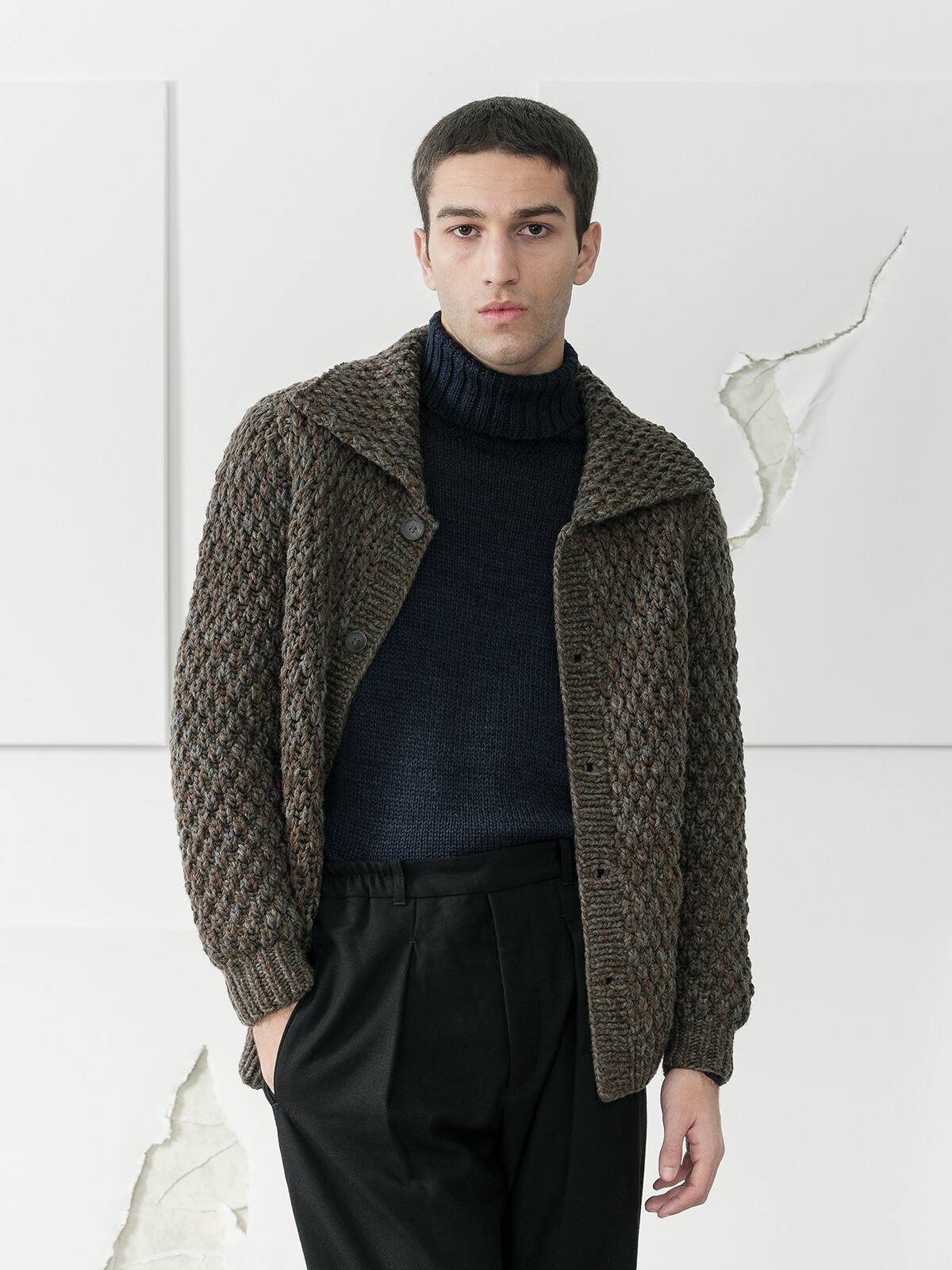 Fisherman sales cardigan sweater