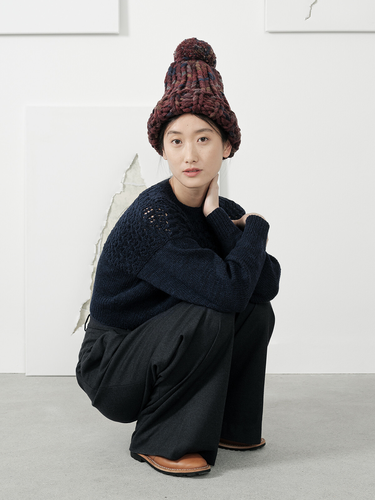 Extra chunky pompom beanie Image