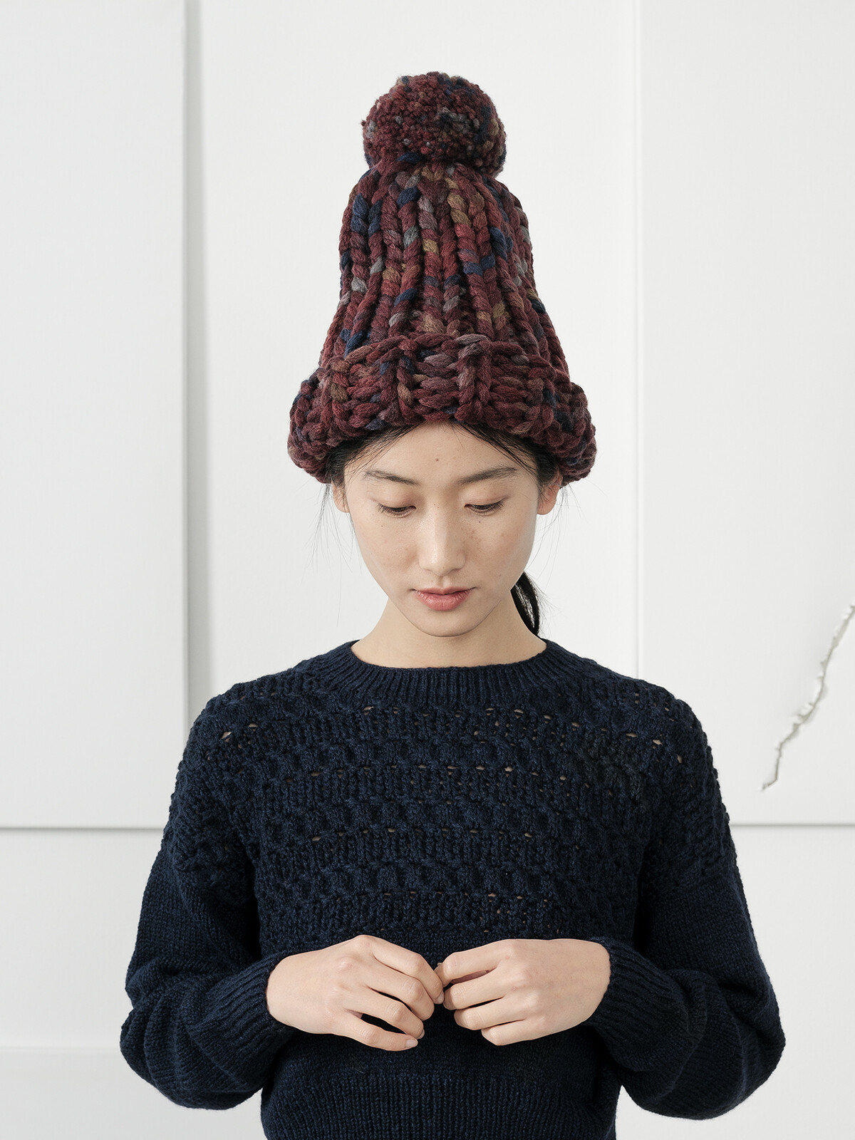 Extra chunky pompom beanie Image