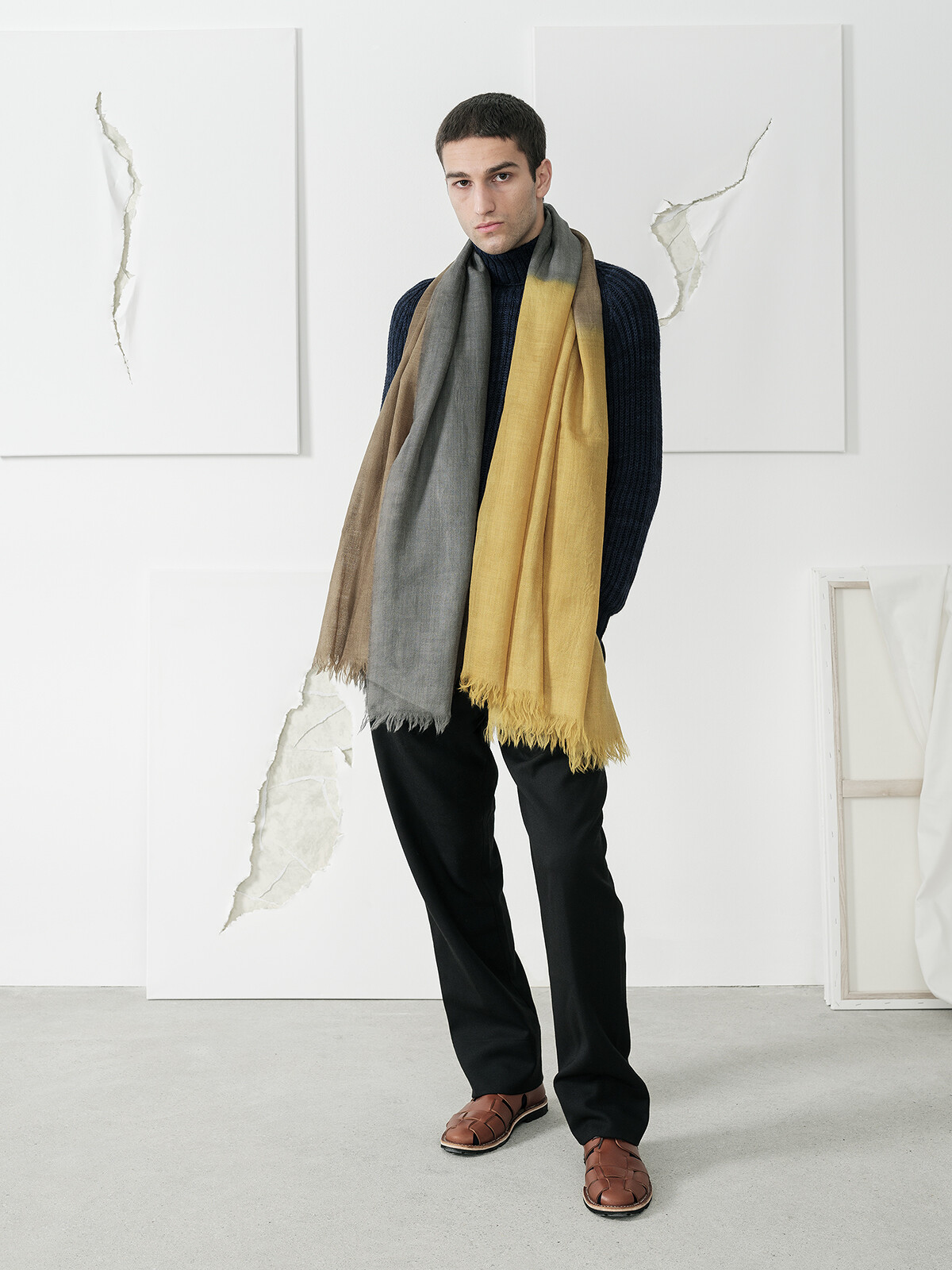 Handpainted scarf Image Handpainted scarf Image