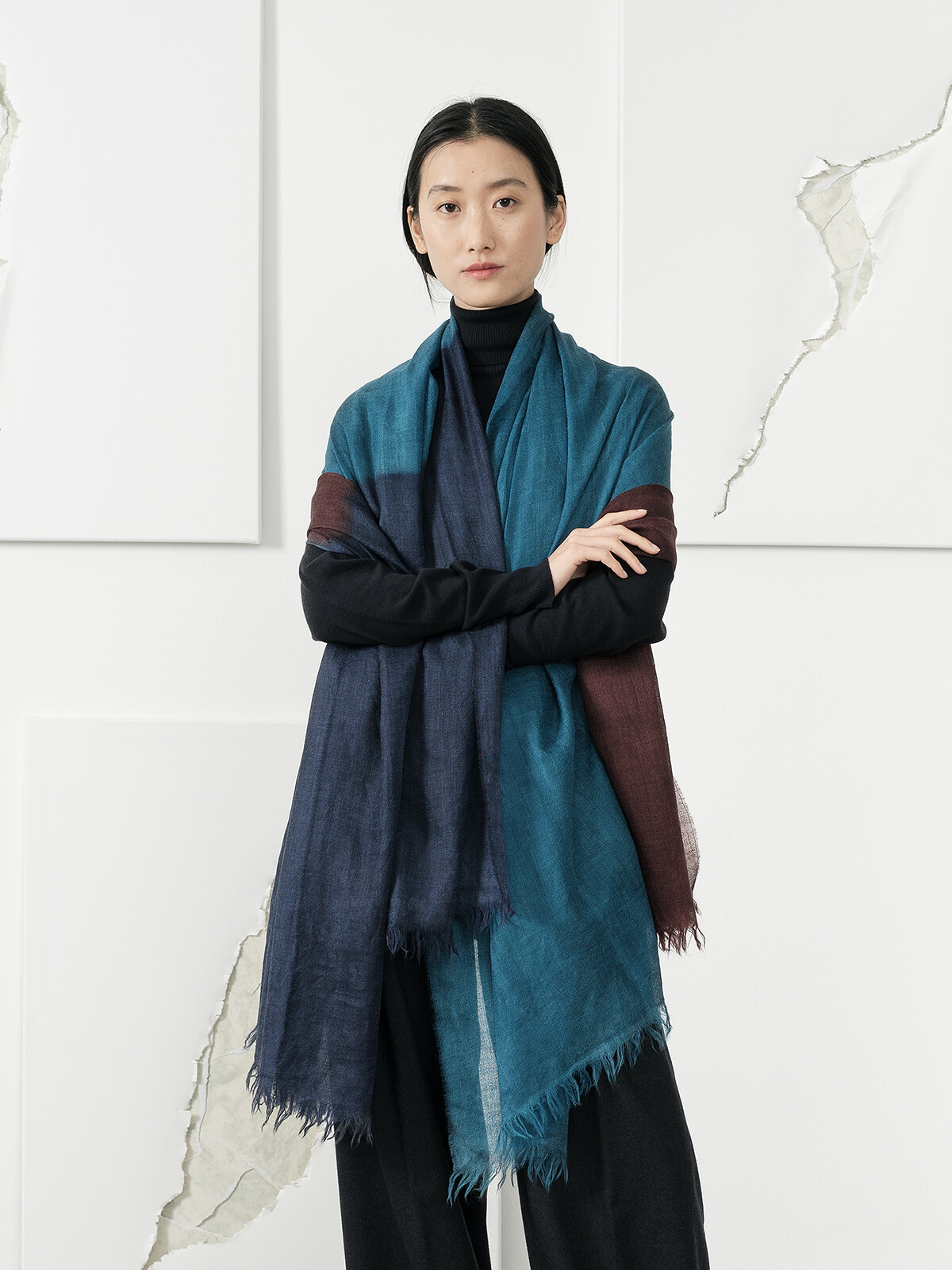 Handpainted scarf Image Handpainted scarf Image
