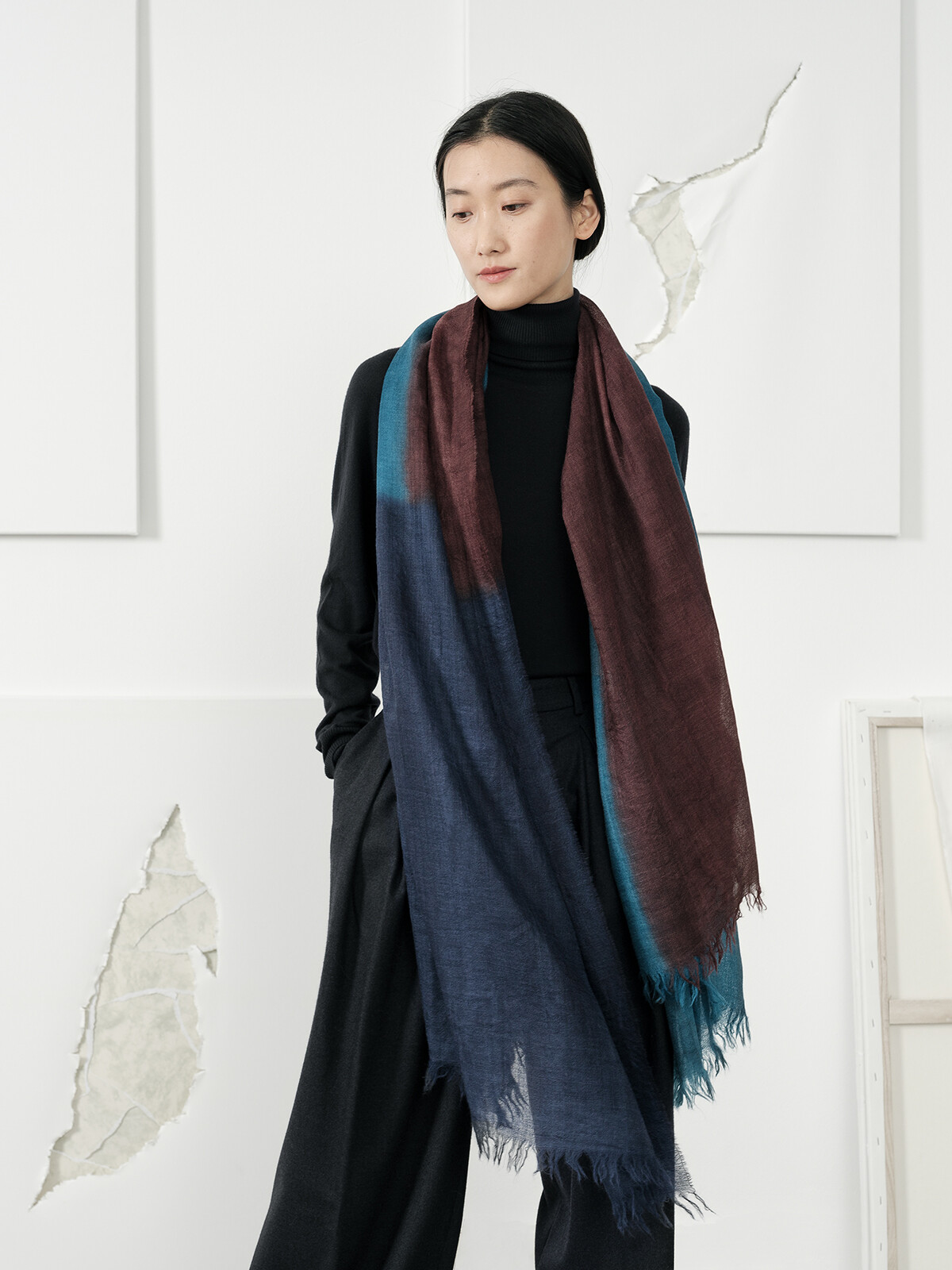 Handpainted scarf Image Handpainted scarf Image