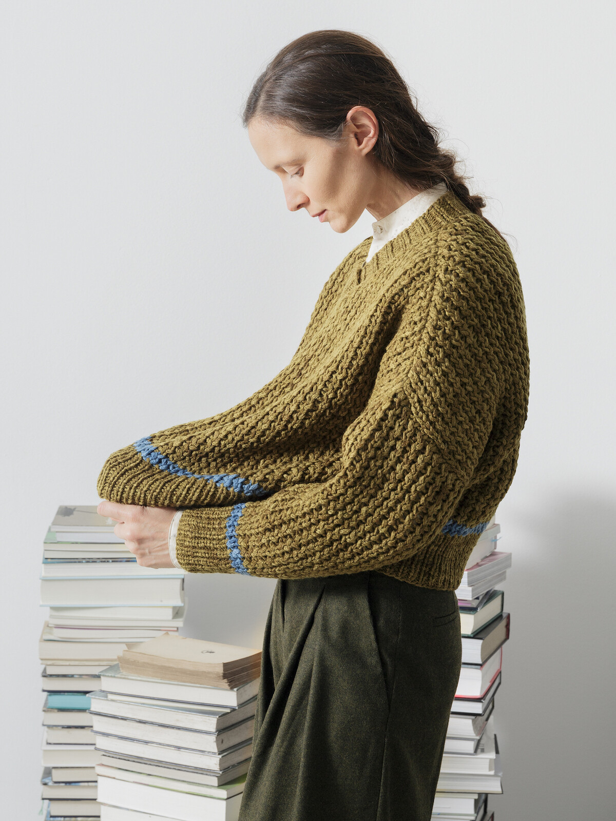 Open-knit v-neck sweater Image