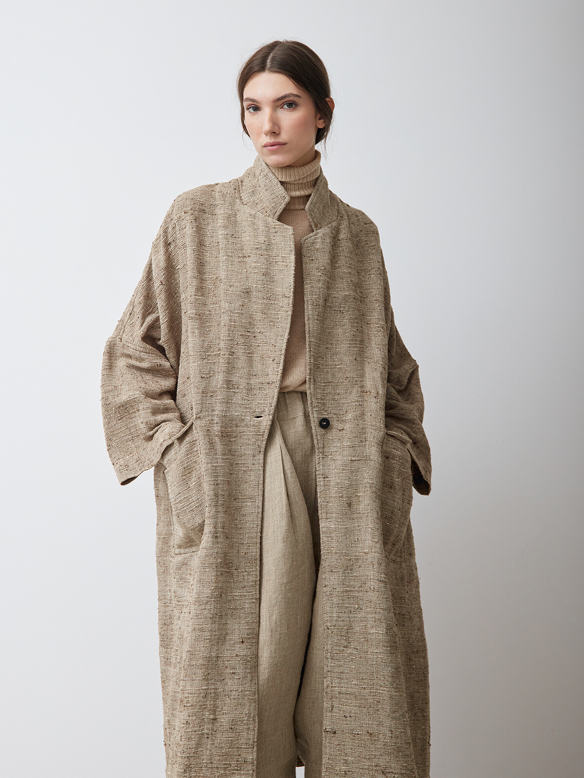 Wild silk oversized coat Image