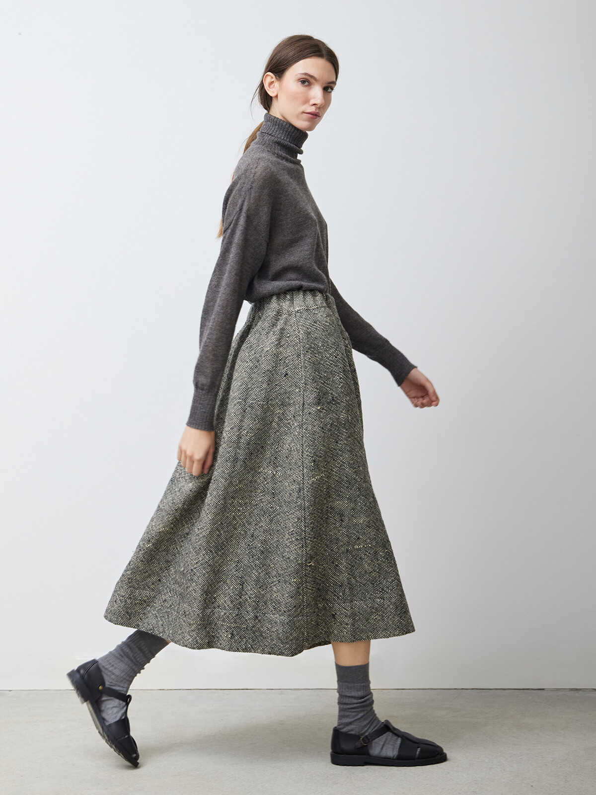 Pure wool skirt - Black Image