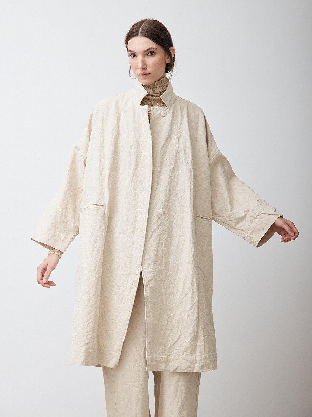 Undyed canvas car coat Image